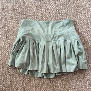 Mint Green Pleated Mini Skirt